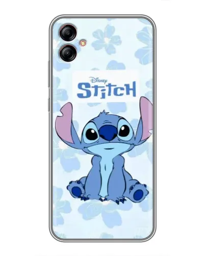 Чехол для Samsung Galaxy A04e (A042) с картинкой «Stitch среди цветов»