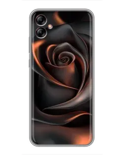 Чехол для Samsung Galaxy A04e (A042) с картинкой «Шелковая черная роза»