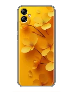 Чехол для Samsung Galaxy A04e (A042) с картинкой «Золотые лепестки»
