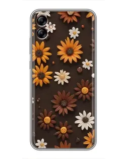 Чехол для Samsung Galaxy A04e (A042) с картинкой «Узор из маленьких подсолнухов»