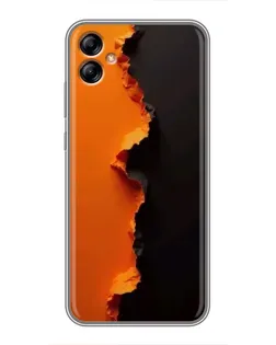 Чехол для Samsung Galaxy A04e (A042) с картинкой «Оранжевый разлом»