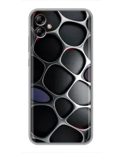 Чехол для Samsung Galaxy A04e (A042) с картинкой «Объемная темная решетка»