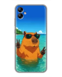 Чехол для Samsung Galaxy A04e (A042) с картинкой «Морская капибара»