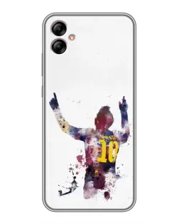 Чехол для Samsung Galaxy A04e (A042) с картинкой «Акварельный Месси Барселона»