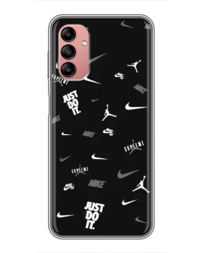 Чехол для Samsung Galaxy A04s с картинкой «Nike Black Pattern»