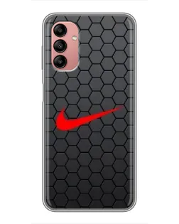 Чехол для Samsung Galaxy A04s с картинкой «Nike — карбоновая сетка»