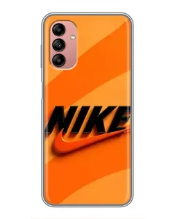Чехол для Samsung Galaxy A04s с картинкой «Оранжевый драйв Nike»