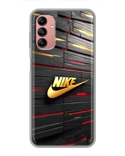 Чехол для Samsung Galaxy A04s с картинкой «Золотой Nike на металле»