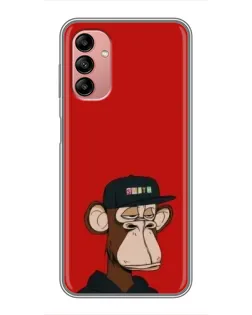 Чехол для Samsung Galaxy A04s с картинкой «Bored Ape — красный фон»