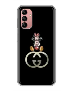 Чехол для Samsung Galaxy A04s с картинкой «Минни Маус на лого»