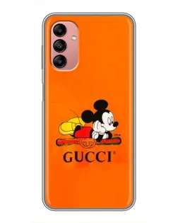 Чехол для Samsung Galaxy A04s с картинкой «Микки Маус Gucci — оранж»