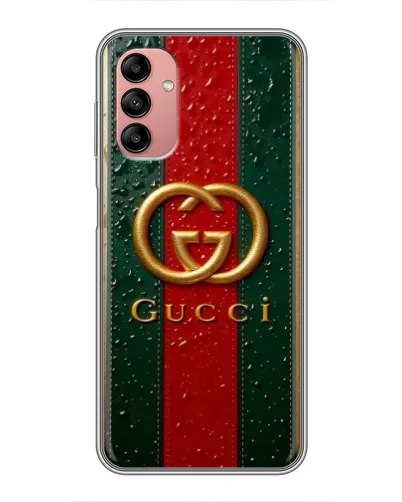 Чехол для Samsung Galaxy A04s с картинкой «Gucci — фирменная полоса и золото» Чехол для Samsung Galaxy A04s с картинкой «Gucci — фирменная полоса и золото»