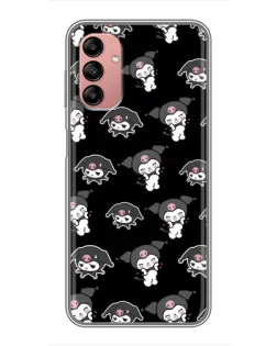 Чехол для Samsung Galaxy A04s с картинкой «Черный паттерн Kuromi»