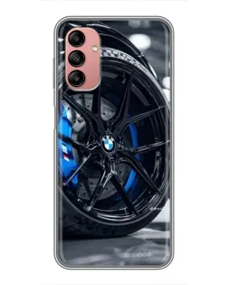 Чехол для Samsung Galaxy A04s с картинкой «Колесо BMW вблизи»