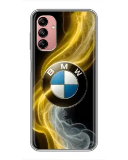 Чехол для Samsung Galaxy A04s с картинкой «Золотистый дым BMW»
