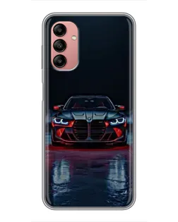 Чехол для Samsung Galaxy A04s с картинкой «BMW на мокрой дороге»