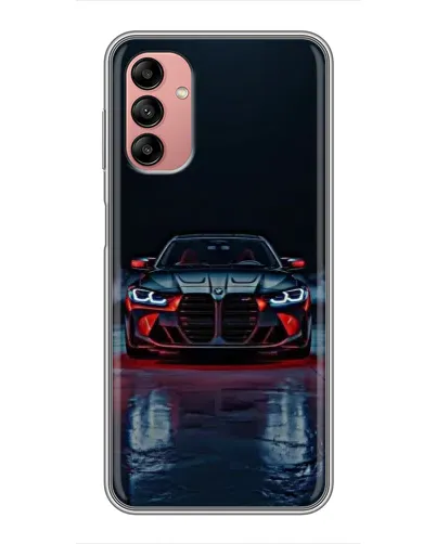 Чехол для Samsung Galaxy A04s с картинкой «BMW на мокрой дороге»