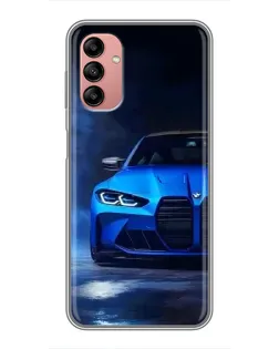 Чехол для Samsung Galaxy A04s с картинкой «Голубая BMW M4»