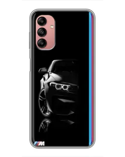 Чехол для Samsung Galaxy A04s с картинкой «Силуэт BMW в темноте»
