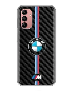 Чехол для Samsung Galaxy A04s с картинкой «Эмблема BMW и карбон»