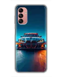 Чехол для Samsung Galaxy A04s с картинкой «BMW — огни неона»