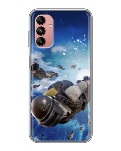 Чехол для Samsung Galaxy A04s с картинкой «Десант PUBG — прыжок»