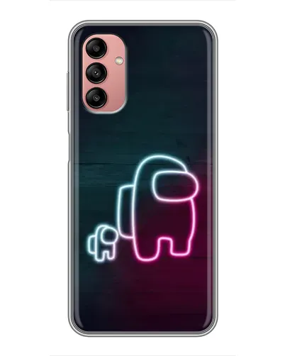 Чехол для Samsung Galaxy A04s с картинкой «Among Us неон-арт»