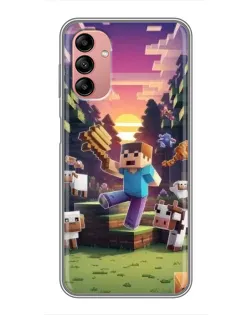 Чехол для Samsung Galaxy A04s с картинкой «Стив на ферме»