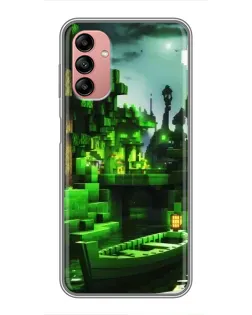 Чехол для Samsung Galaxy A04s с картинкой «Minecraft лесной пейзаж»