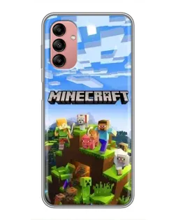 Чехол для Samsung Galaxy A04s с картинкой «Minecraft классический мир»