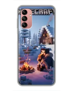 Чехол для Samsung Galaxy A04s с картинкой «Зимний Minecraft»