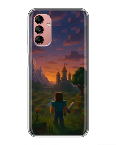 Чехол для Samsung Galaxy A04s с картинкой «Стив у башни» Чехол для Samsung Galaxy A04s с картинкой «Стив у башни»