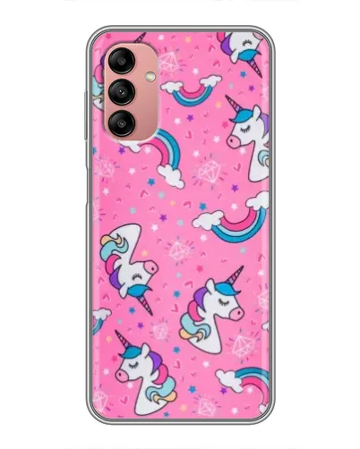 Чехол для Samsung Galaxy A04s с картинкой «Unicorn паттерн розовый»