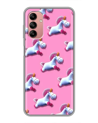 Чехол для Samsung Galaxy A04s с картинкой «Единороги на розовом»