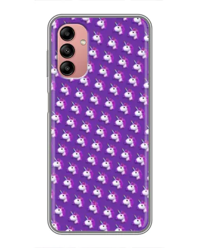 Чехол для Samsung Galaxy A04s с картинкой «Единороги на фиолетовом»