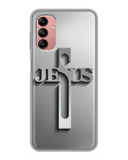 Чехол для Samsung Galaxy A04s с картинкой «Металлический крест Jesus»