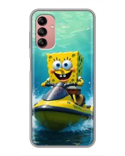 Чехол для Samsung Galaxy A04s с картинкой «Спанч Боб на гидроцикле»