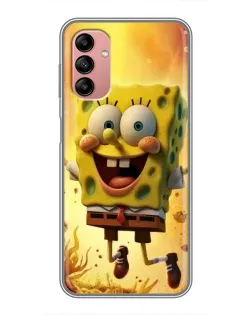 Чехол для Samsung Galaxy A04s с картинкой «Губка Боб прыгает»