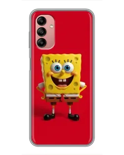 Чехол для Samsung Galaxy A04s с картинкой «Спанч Боб на красном»