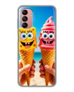 Чехол для Samsung Galaxy A04s с картинкой «Спанч Боб мороженое»