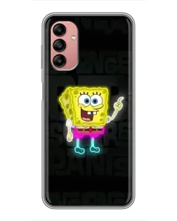 Чехол для Samsung Galaxy A04s с картинкой «Неоновый Губка Боб»