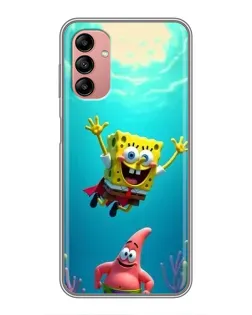 Чехол для Samsung Galaxy A04s с картинкой «Спанч Боб под водой»