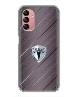 Чехол для Samsung Galaxy A04s с картинкой «Металлическая текстура Tesla»