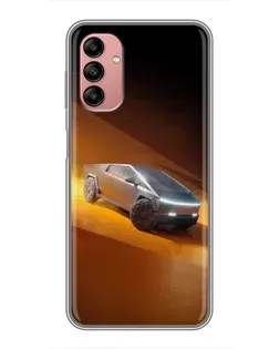 Чехол для Samsung Galaxy A04s с картинкой «Cybertruck в пустыне»