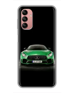 Чехол для Samsung Galaxy A04s с картинкой «Mercedes — неоновый лого»