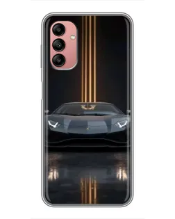 Чехол для Samsung Galaxy A04s с картинкой «Lamborghini золотые линии»