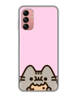 Чехол для Samsung Galaxy A04s с картинкой «Pusheen и печенье»