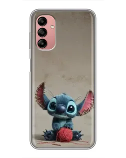 Чехол для Samsung Galaxy A04s с картинкой «Стич на коричневом фоне»