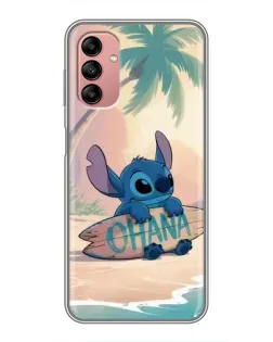 Чехол для Samsung Galaxy A04s с картинкой «Стич на серфе»
