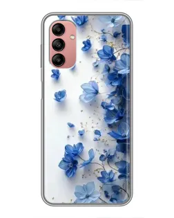 Чехол для Samsung Galaxy A04s с картинкой «Голубой цветочный каскад»
